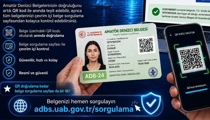 Amatör Denizci Belgelerinde QR Kod Dönemi Başladı