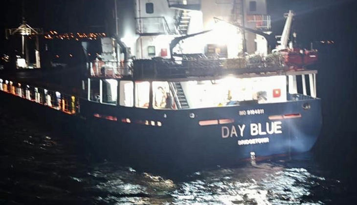 Çanakkale Boğazı’nda Arıza Yapan DAY BLUE isimli Gemi Emniyetle Demirletildi