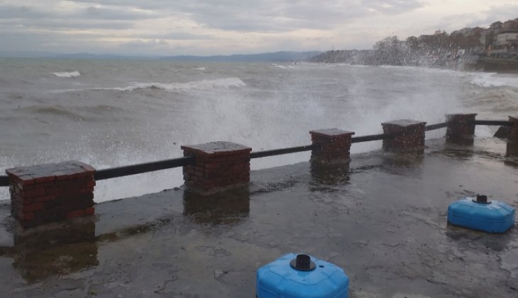 Karadeniz kabardı, dalgalar sahili kapladı