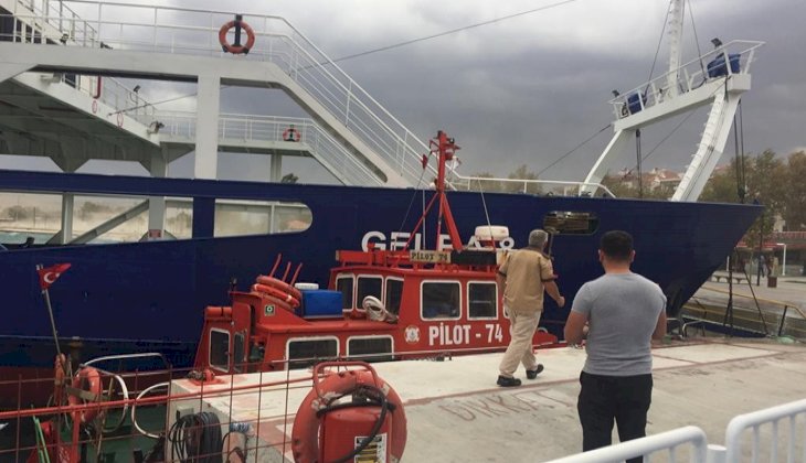 Gelibolu iskelesinde korku dolu anlar! Feribot'un halatı koptu