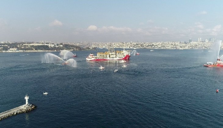 Kanuni sondaj gemisi Karadeniz'e uğurlandı