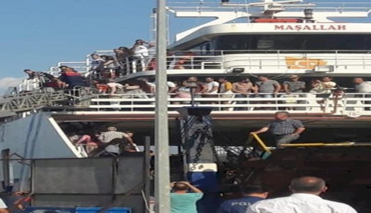 Çanakkale - Eceabat seferini yapan feribotta yangın çıktı