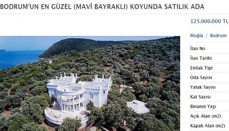 Bodrum'da 125 milyon liraya satılık ada!