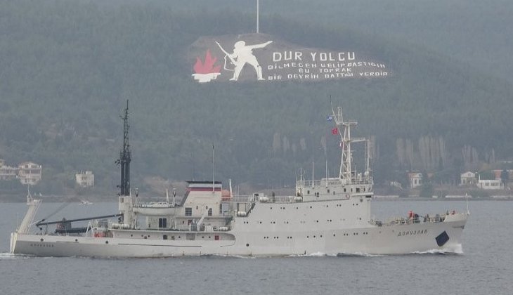 Rus istihbarat gemisi Donuzlav, Çanakkale Boğazı'ndan geçti