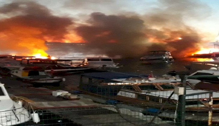 Marinada 6 tekne alev alev yandı