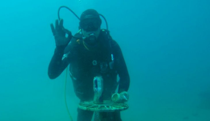 Muğla'da deniz dibi temizliği sürüyor