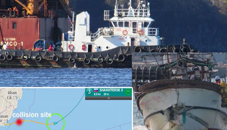 Rus bayraklı römorkör ile balıkçı teknesi çatıştı