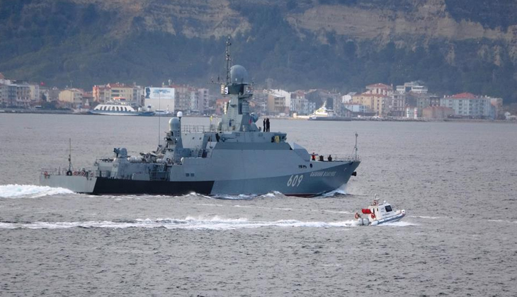Rus savaş gemisi ‘Vyshniy Volochek’ Çanakkale Boğazı’ndan geçti