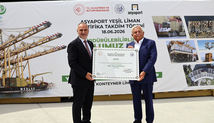 Türkiye’nin İlk Yeşil Sertifikalı Konteyner Limanı Asyaport Oldu