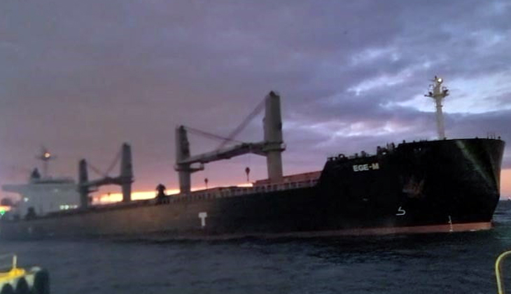 Dökme yük gemisi iskeleye sürüklendi! İşte O Anlar...