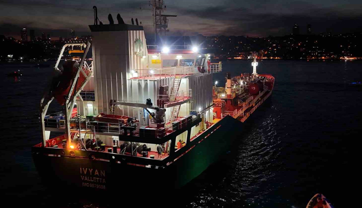 IVYAN isimli kimyasal tanker, İstanbul Boğazı'nda makine arızası yaşadı