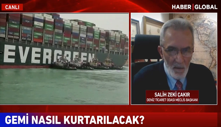 Salih Zeki Çakır, Süveyş Kanalı’nda karaya oturan gemiyle ilgili Haber Global TV’de değerlendirmelerde bulundu